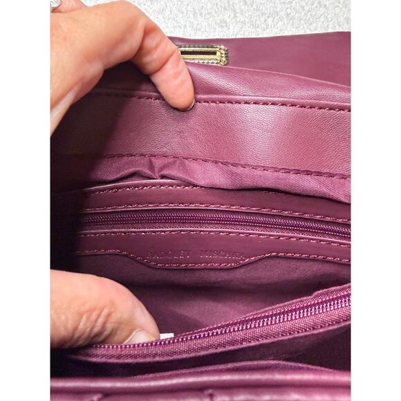 Badgley Mischka Plum Quilted Crossbody | Gold Chain | NWT | $129 MSRP - Picture 3 of 8